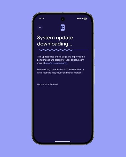 Google Pixel October Security patch update in the updates section Google Pixel October Security patch update in the updates section