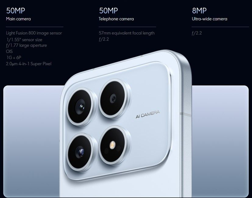 Poco X8s cameras zoomed with specifications
