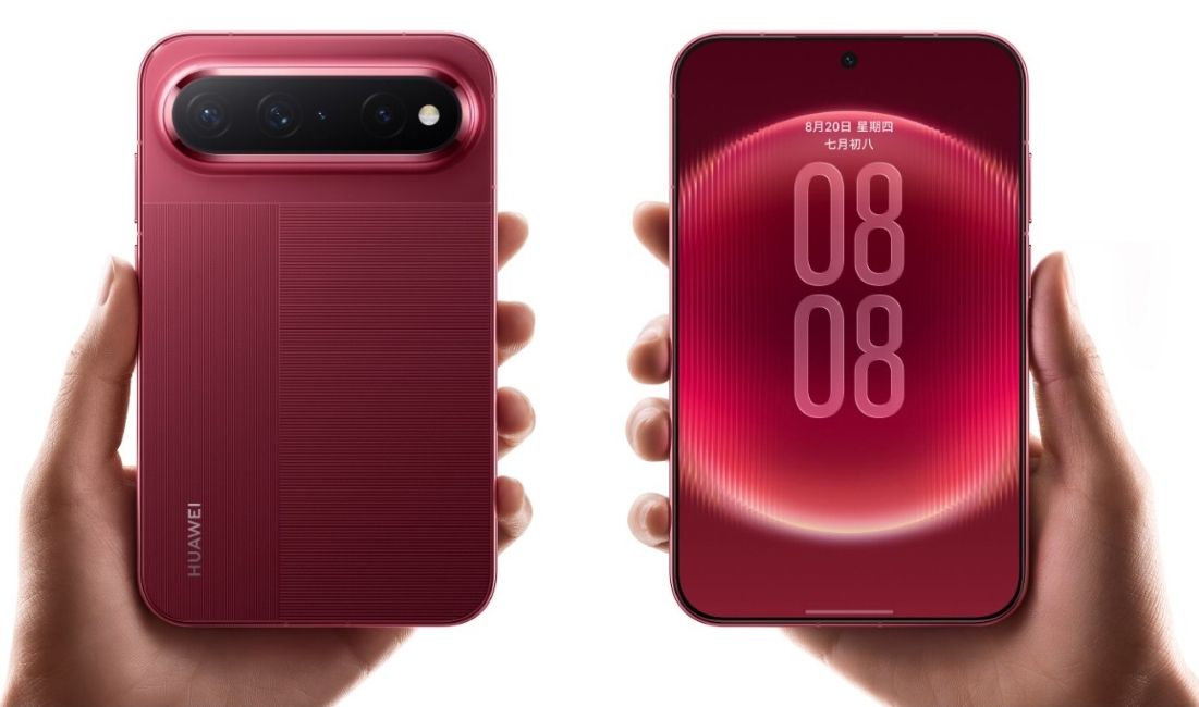 Huawei Pura X View in red from the front and back Huawei Pura X View in red from the front and back