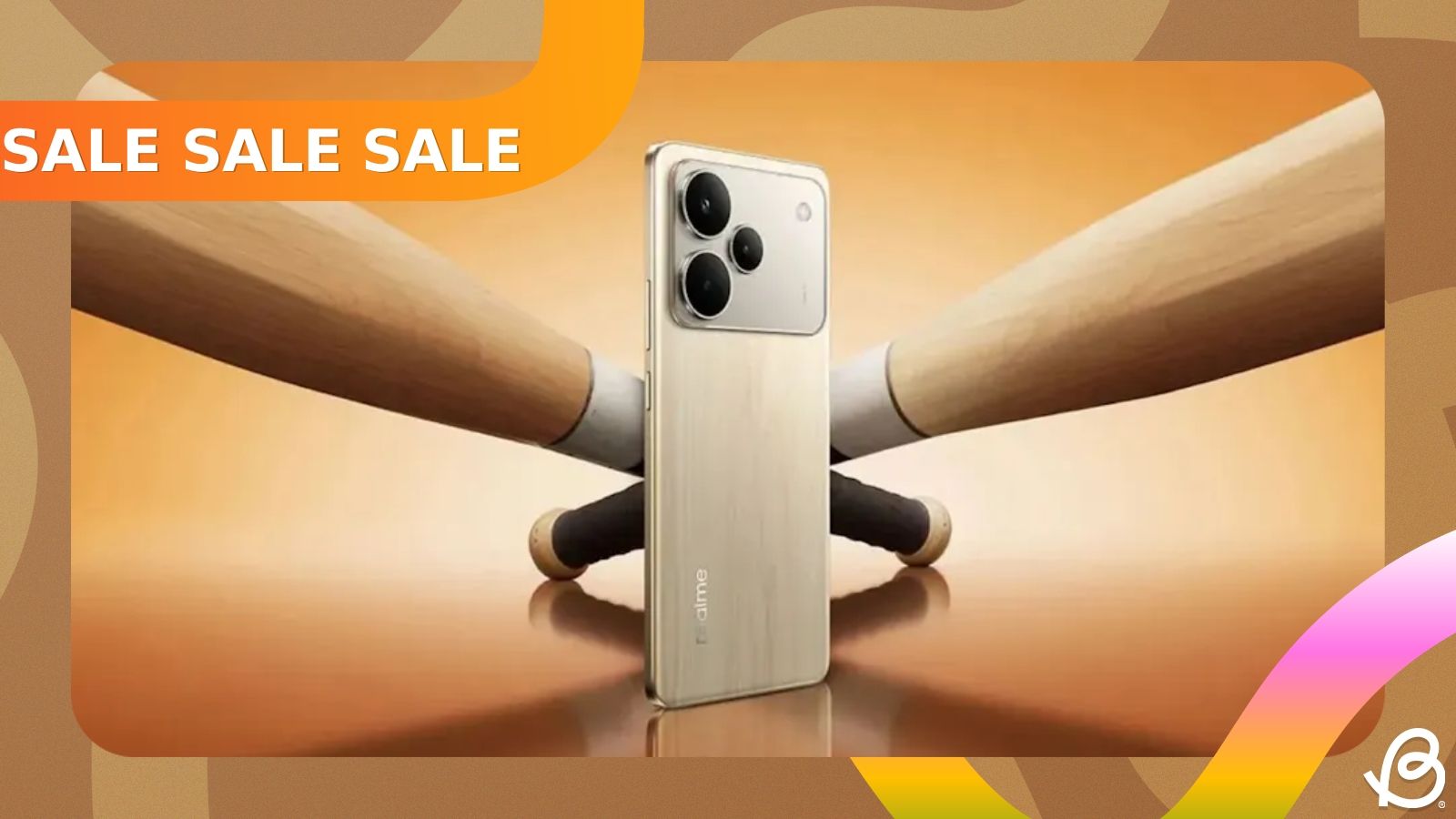 Realme P4 Pro back design showcased in brownish colour way in custom sale banner Realme P4 Pro back design showcased in brownish colour way in custom sale banner
