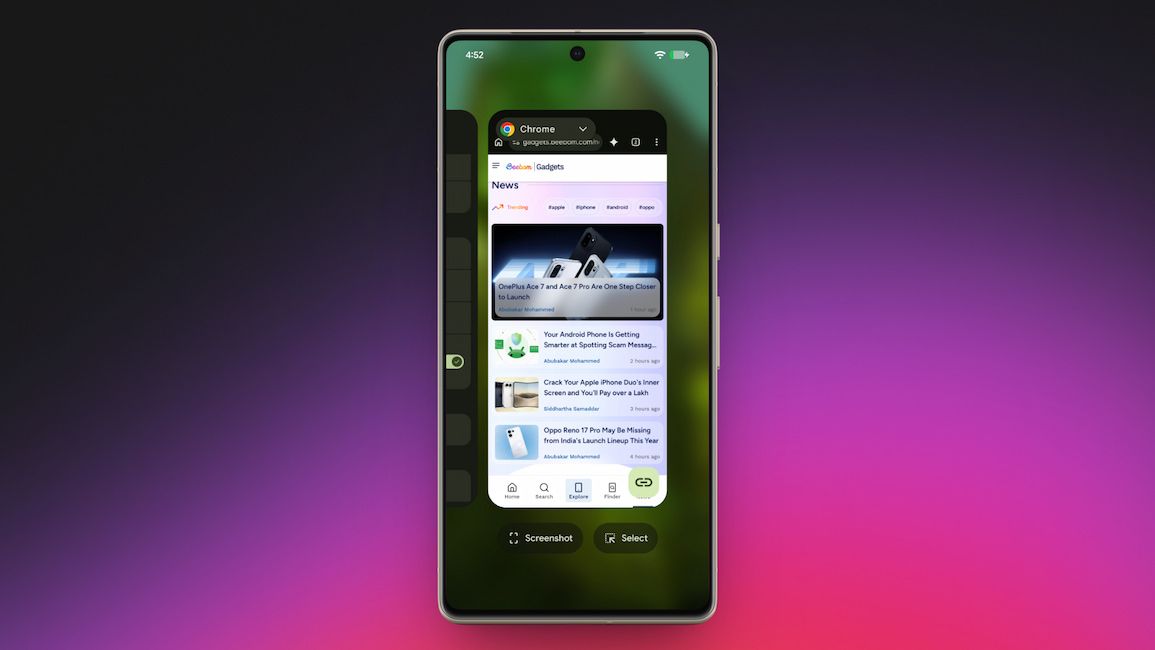 image of a pixel phone showing how to open recents screen using gesture
