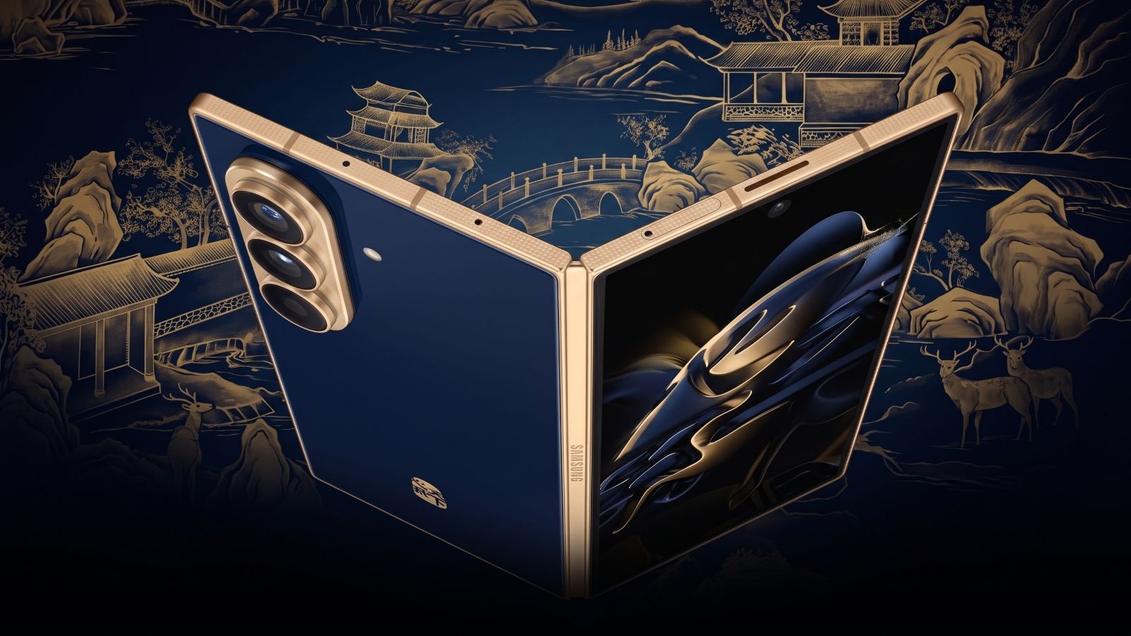 Samsung's Upcoming Foldable Pairs a Blue Finish with Gold Accents