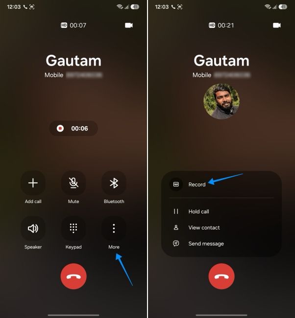 screenshot from a samsung phone showing how to record calls screenshot from a samsung phone showing how to record calls