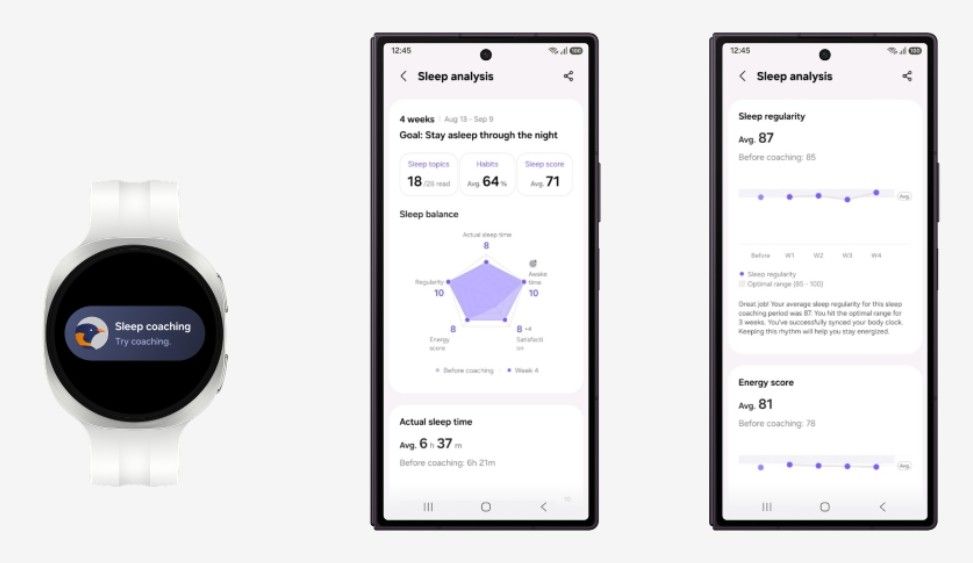 Samsung health sleep coaching in action Samsung health sleep coaching in action