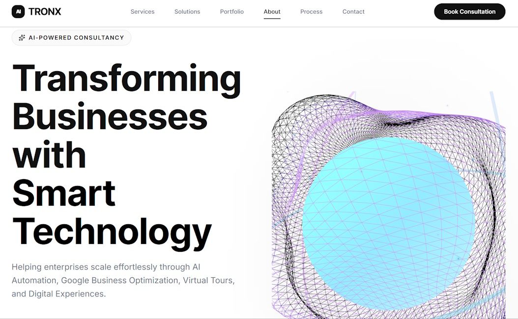 tronX AI website tronX AI website