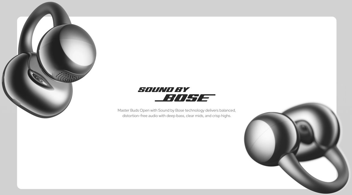 Noise Master Buds Open come with Sound by Bose branding