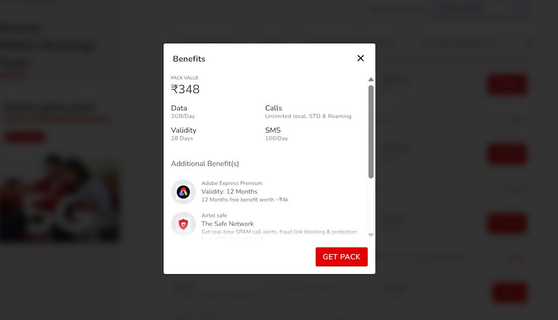 Airtel new Rs 348 prepaid plan launched in India Airtel new Rs 348 prepaid plan launched in India