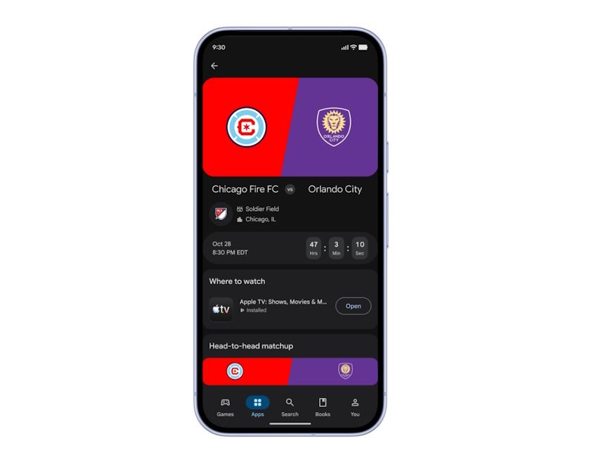 Live scores in Google Play Live scores in Google Play