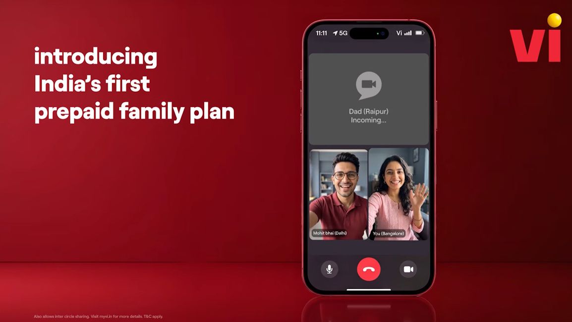 Vi Prepaid Family plans introduced in India Vi Prepaid Family plans introduced in India