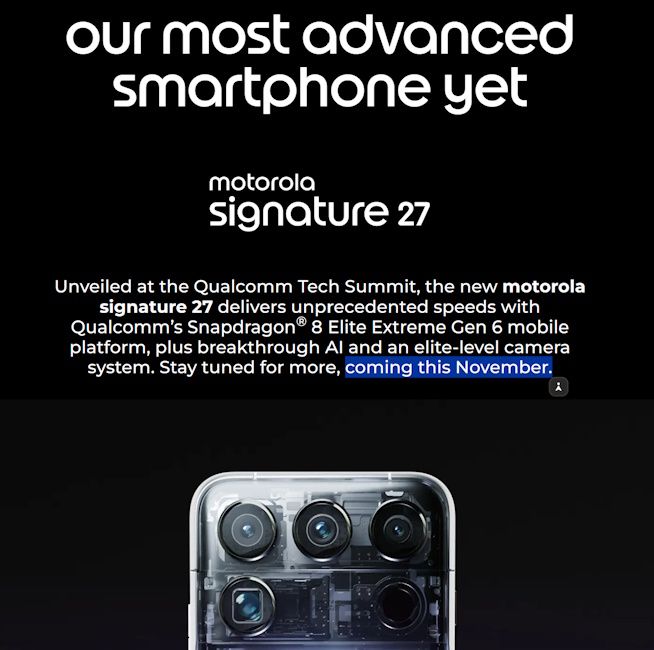 Motorola Signature 27 expected launch month revealed via official microsite Motorola Signature 27 expected launch month revealed via official microsite