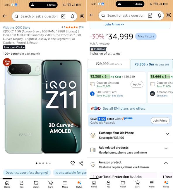 iQOO Z11 Amazon Great Indian Festival 2026 sale deal