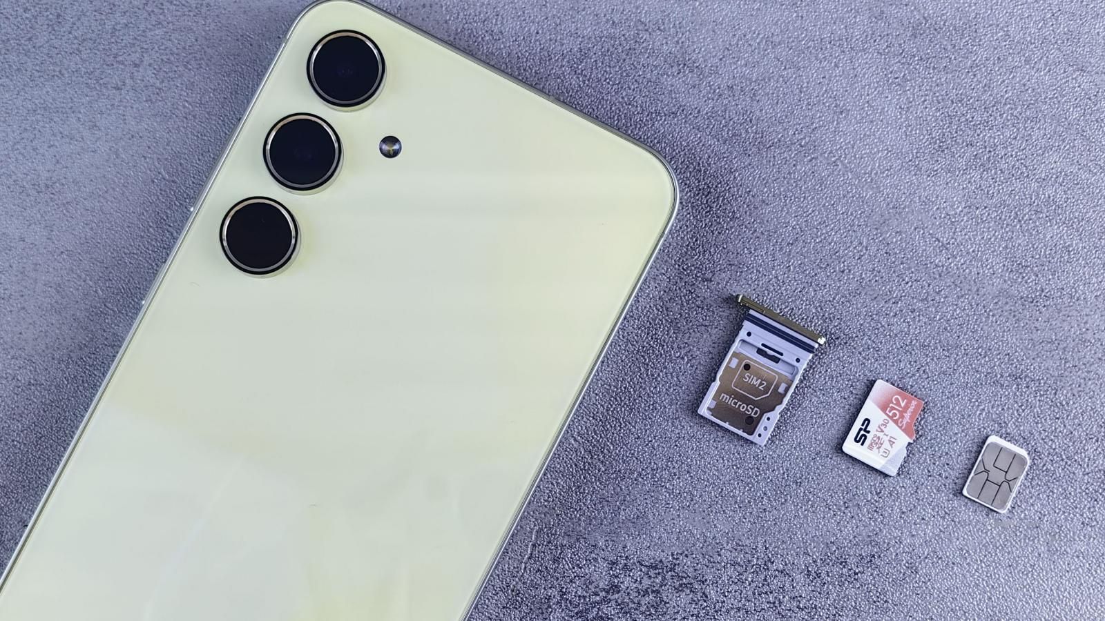 SIM card outside a Samsung phone SIM card outside a Samsung phone