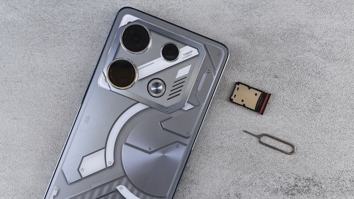 SIM card outside an Infinix phone SIM card outside an Infinix phone