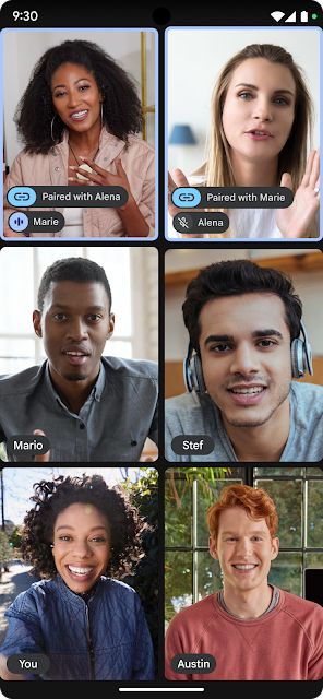 Google Meet tile pairing on Android