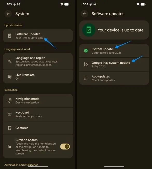 a screenshot from an android phone showing how to do system update a screenshot from an android phone showing how to do system update