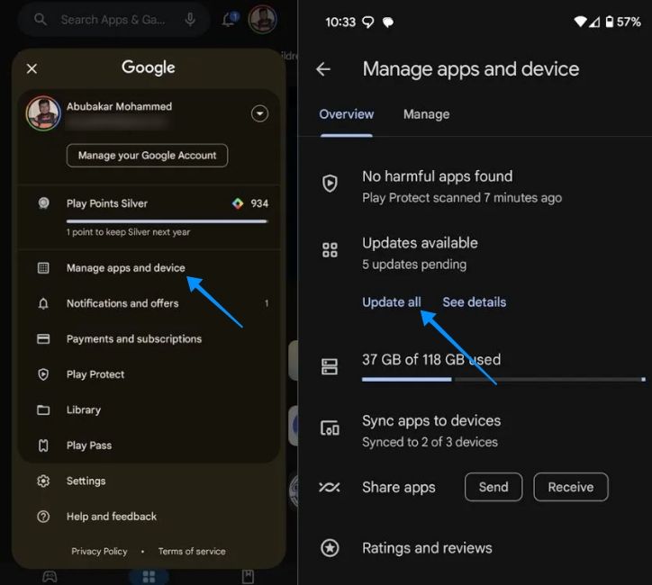 a screenshot from an android phone showing how to update apps via play store a screenshot from an android phone showing how to update apps via play store