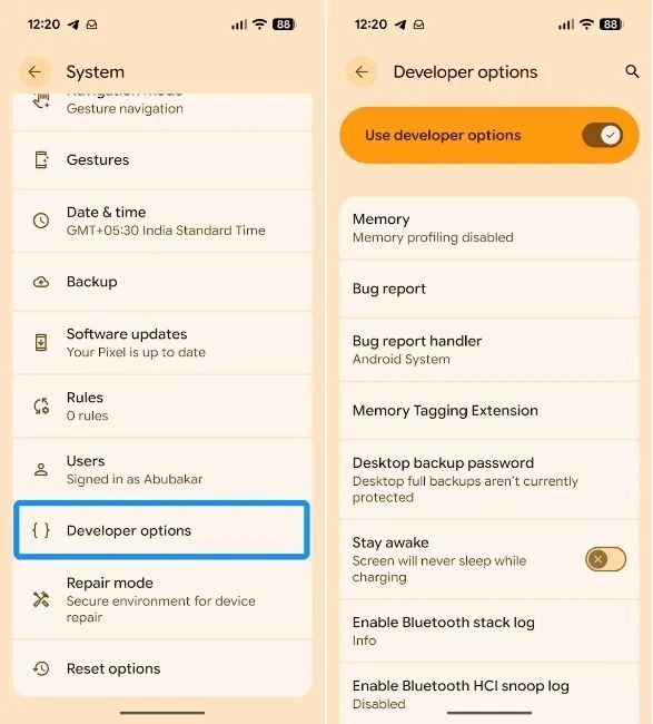 a screenshot from an android phone showing how to disable developer options a screenshot from an android phone showing how to disable developer options