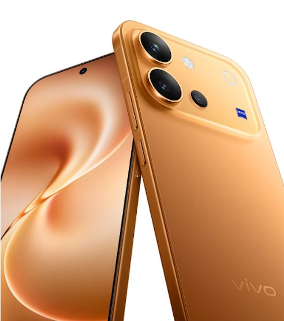 Vivo V80 front and back design showcased in orange