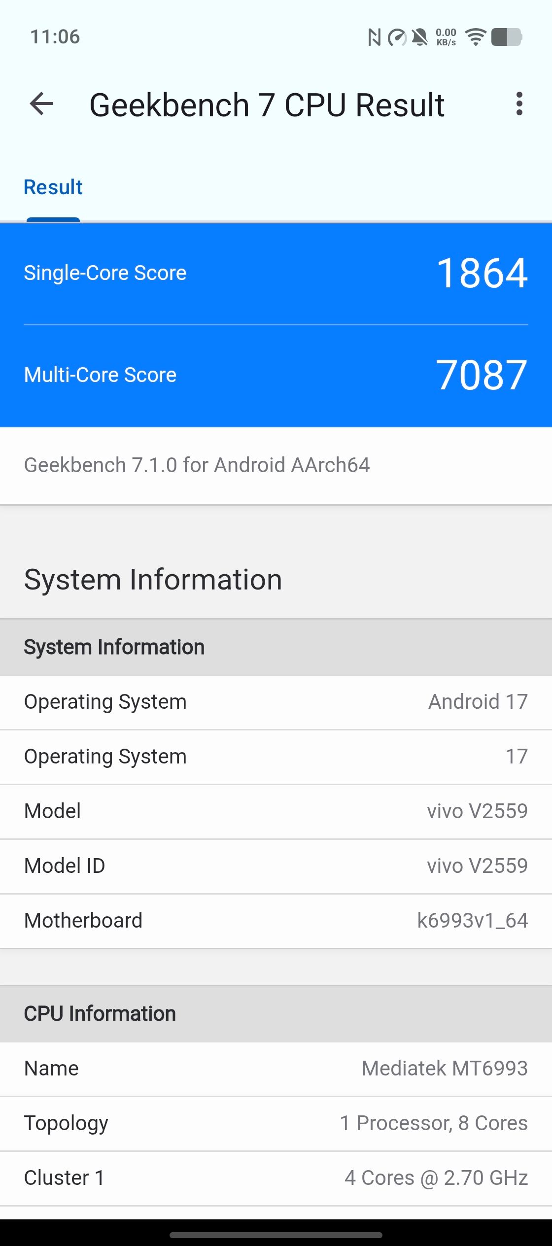 Vivo X Fold 6 Geekbench
