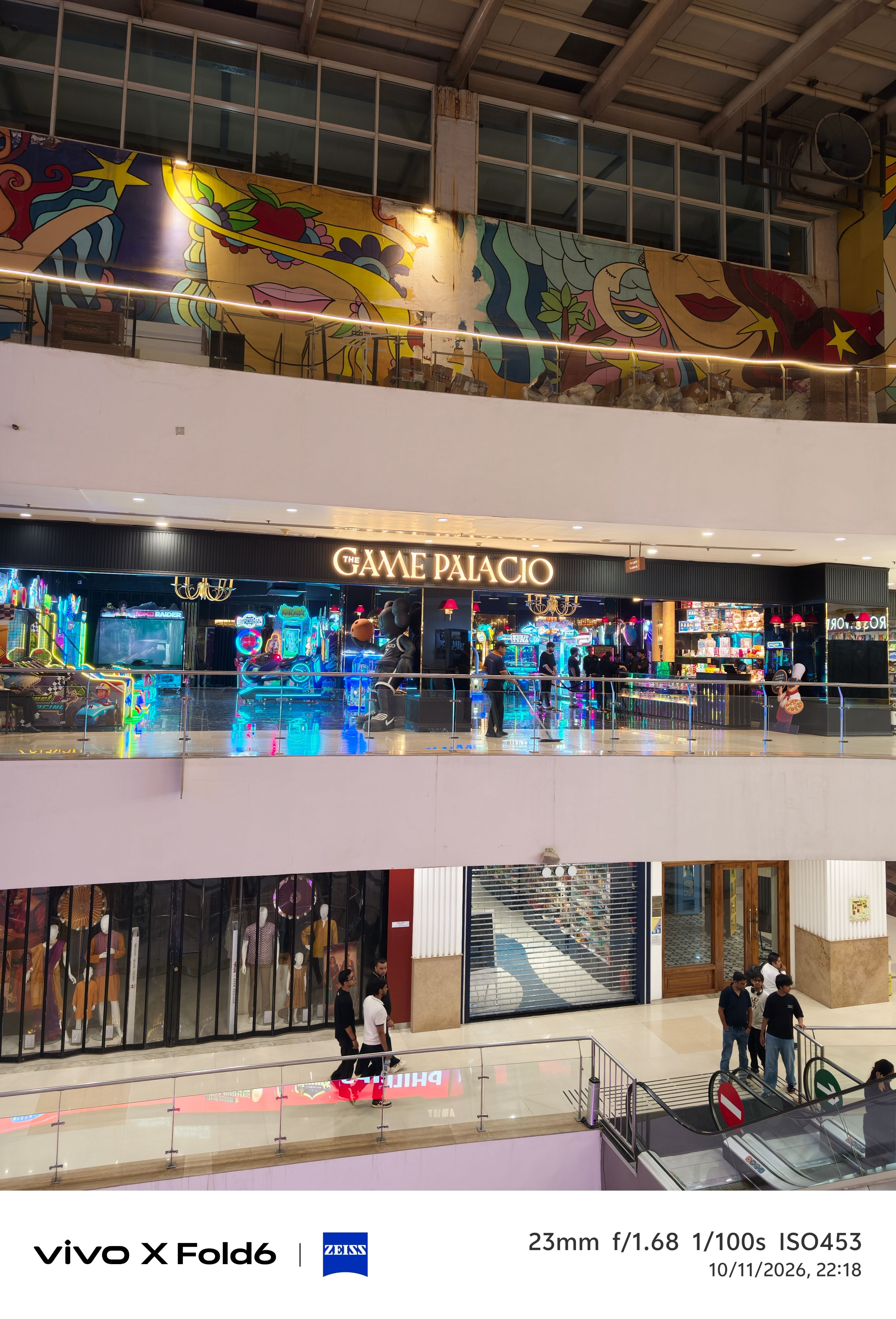 Vivo X Fold 6 night shot of mall indoors main camera