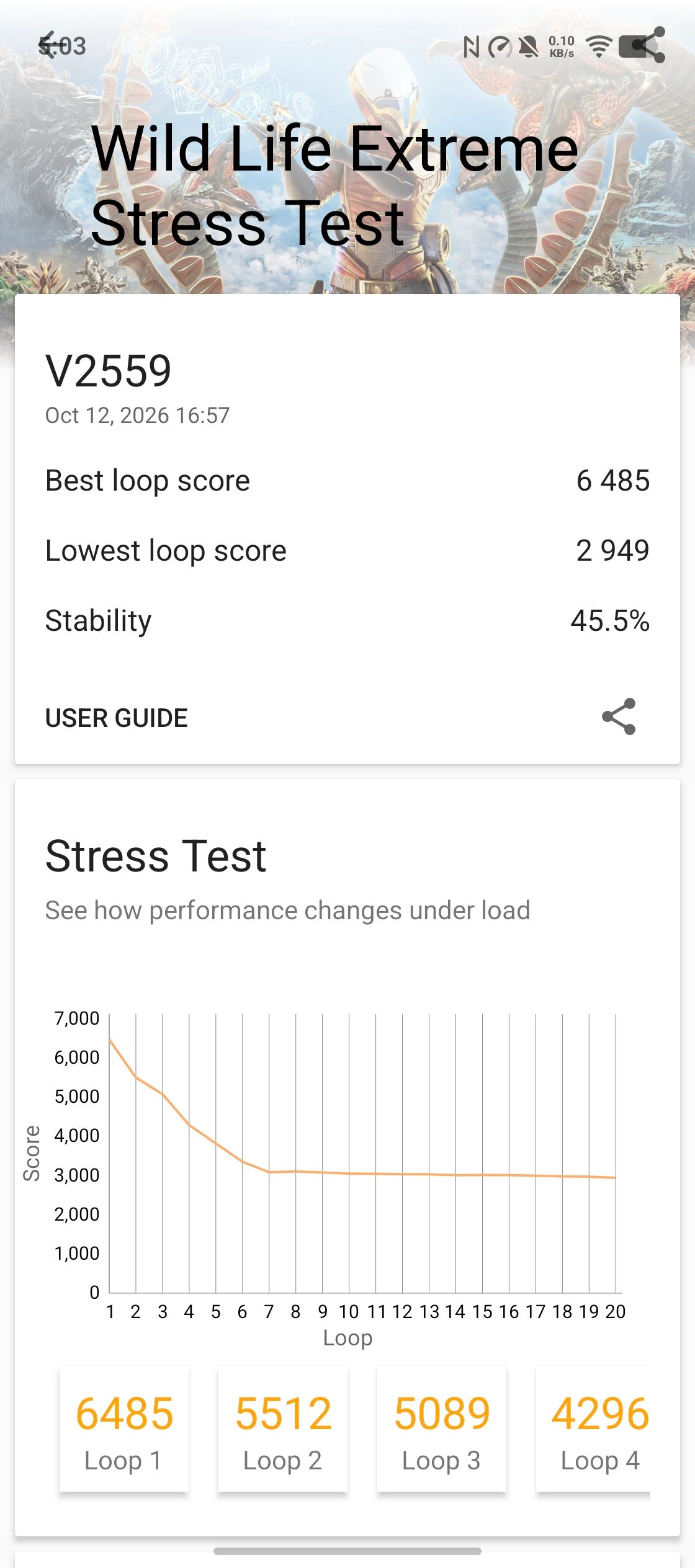 Vivo X Fold 6 Wild Life Extreme Stress Test