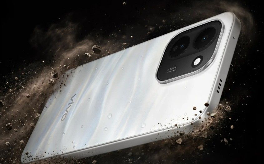 Vivo Y600k Turbo smartphone in white from the back Vivo Y600k Turbo smartphone in white from the back