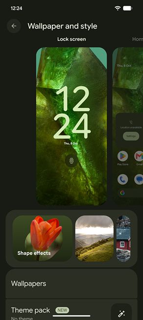 Google Pixel Wallpaper and Style page with revamped menu Google Pixel Wallpaper and Style page with revamped menu