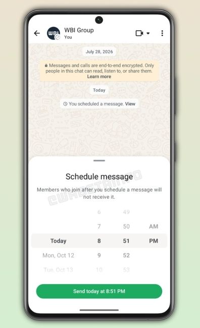 WhatsApp Message Scheduling in Action WhatsApp Message Scheduling in Action