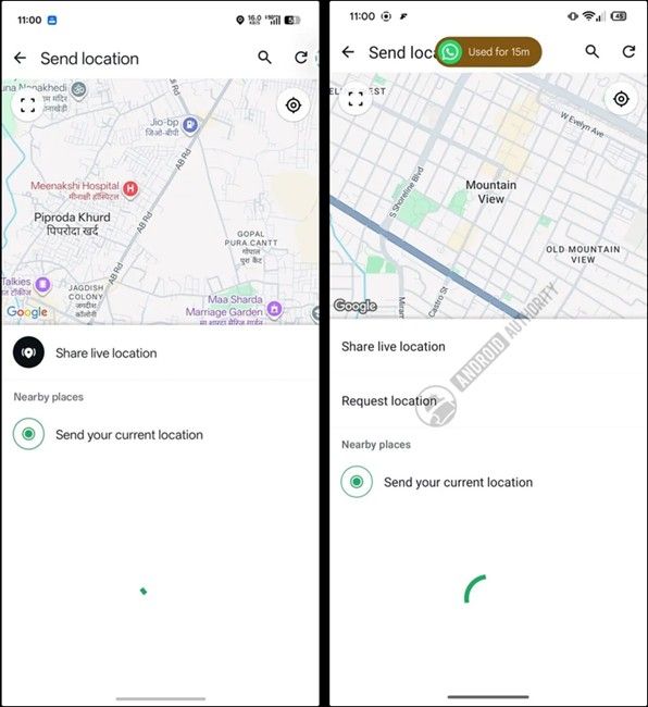 WhatsaApp Request location feature in action WhatsaApp Request location feature in action