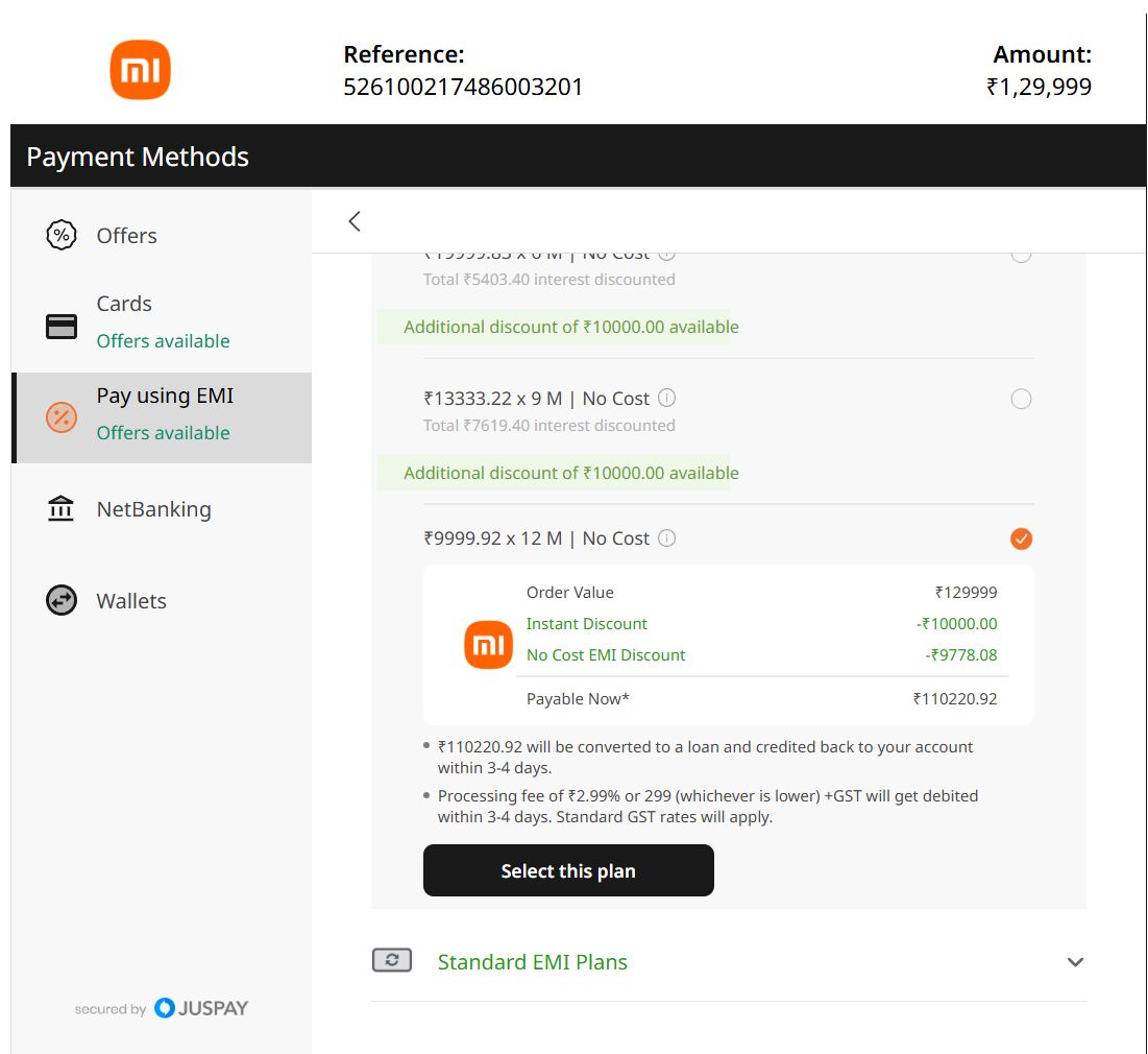 Xiaomi 17 Ultra deal price breakdown on Xiaomi India website