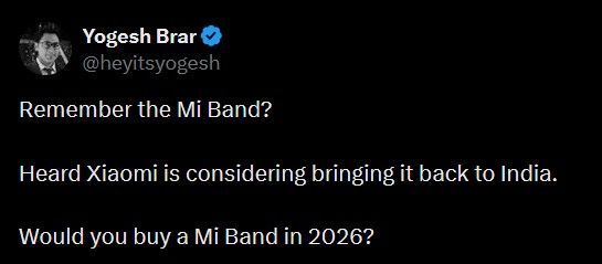 Xiaomi Band coming to India Yogesh Brar