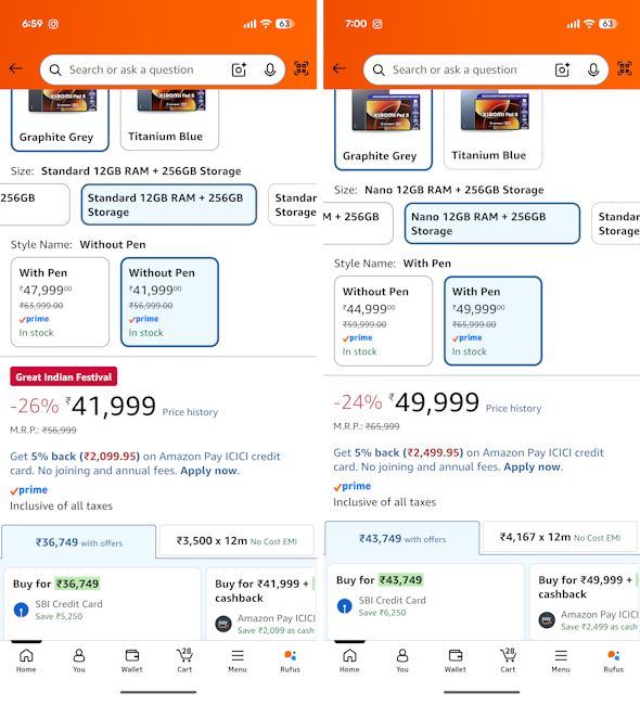 Xiaomi Pad 8 Amazon Great Indian Festival 2026 sale deal screenshot