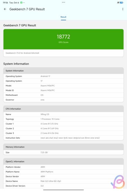 xring o3 geekbench 7 gpu opencl result xring o3 geekbench 7 gpu opencl result