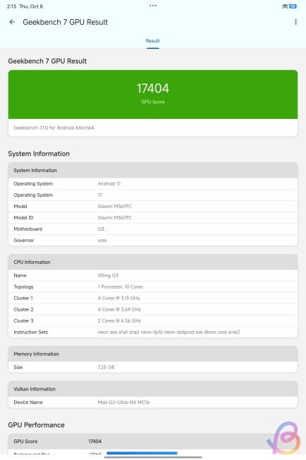xring o3 geekbench 7 gpu vulkan result xring o3 geekbench 7 gpu vulkan result