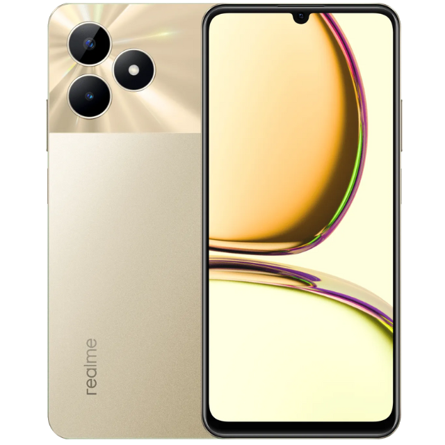 Realme C53 Champion Gold Front and Back