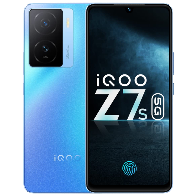 iQOO Z7s 5G Norway Blue Front and Back