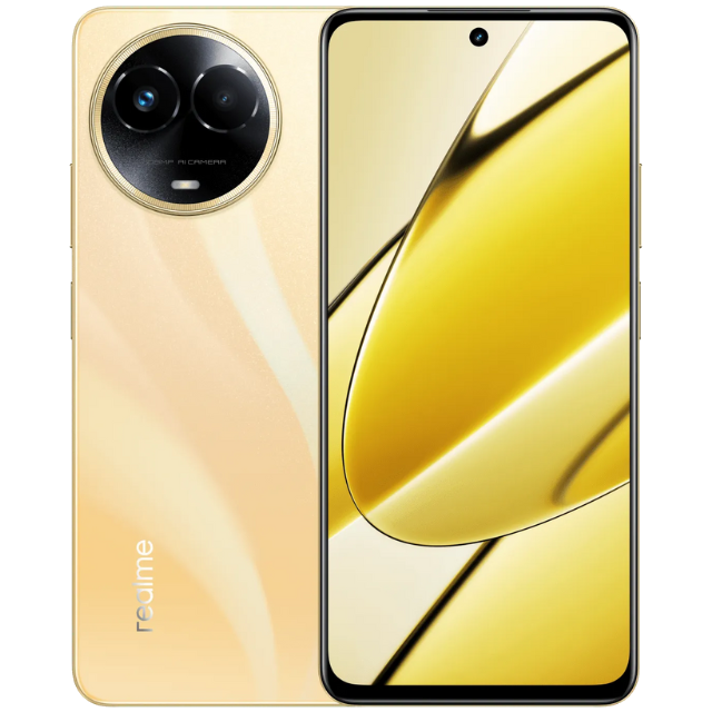 Realme 11 5G Glory Gold Front and Back