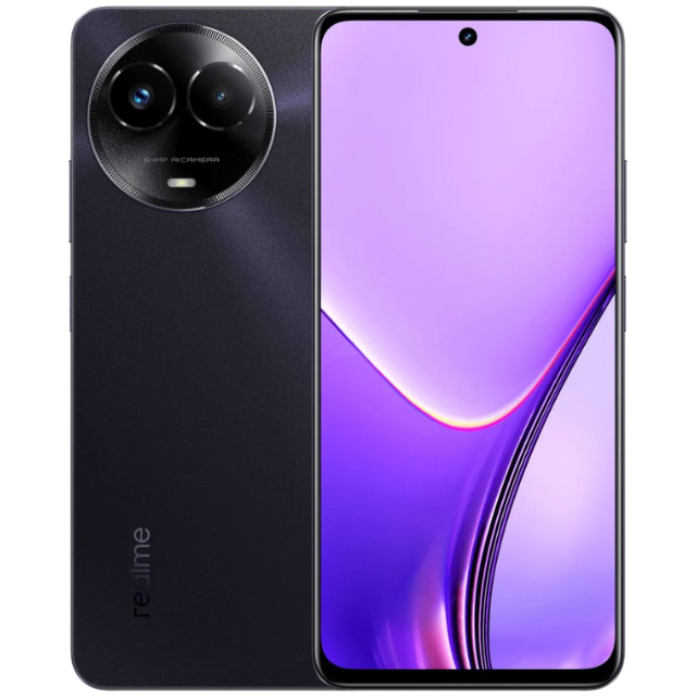 Realme 11X 5G Midnight Black Front and Back