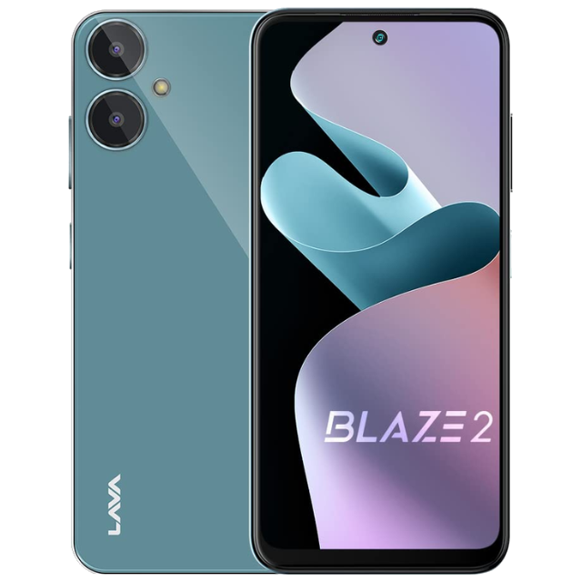 Lava Blaze 2 Glass Blue Front and Back