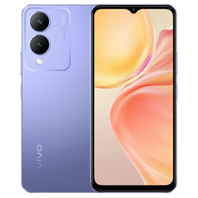 Vivo Y17s Front and Back Glitter Purple