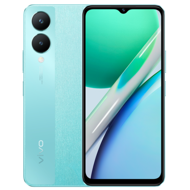 Vivo Y28 5G Front and Back Glitter Aqua