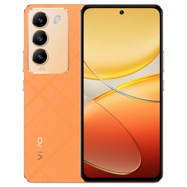 Vivo Y200e 5G Front and Back Saffron Delight