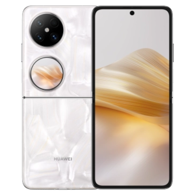 Huawei Pocket 2 front and back in Rococo White