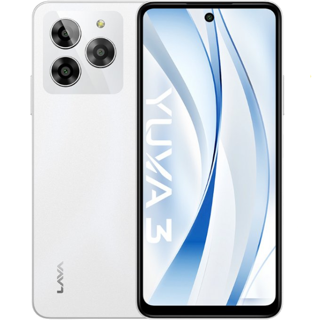 LAVA Yuva 3 Galaxy White Front and Back