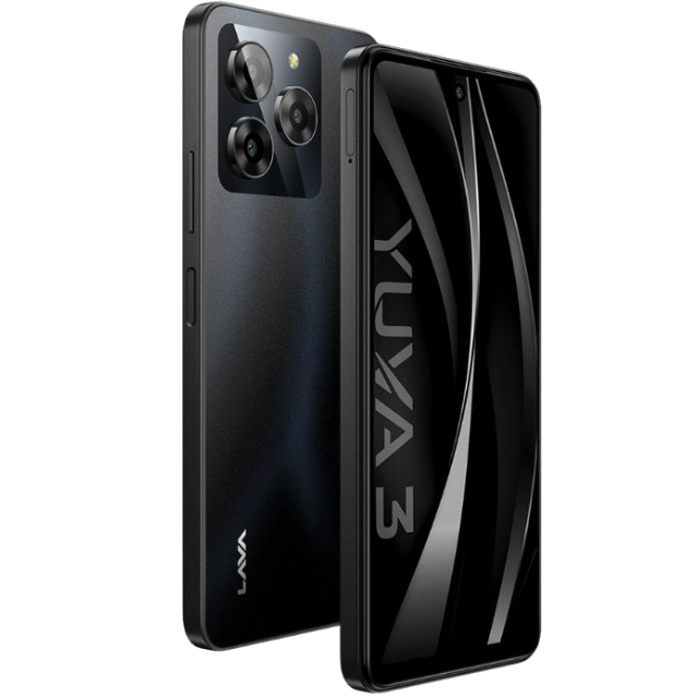 LAVA Yuva 3 Eclipse Black Front and Back