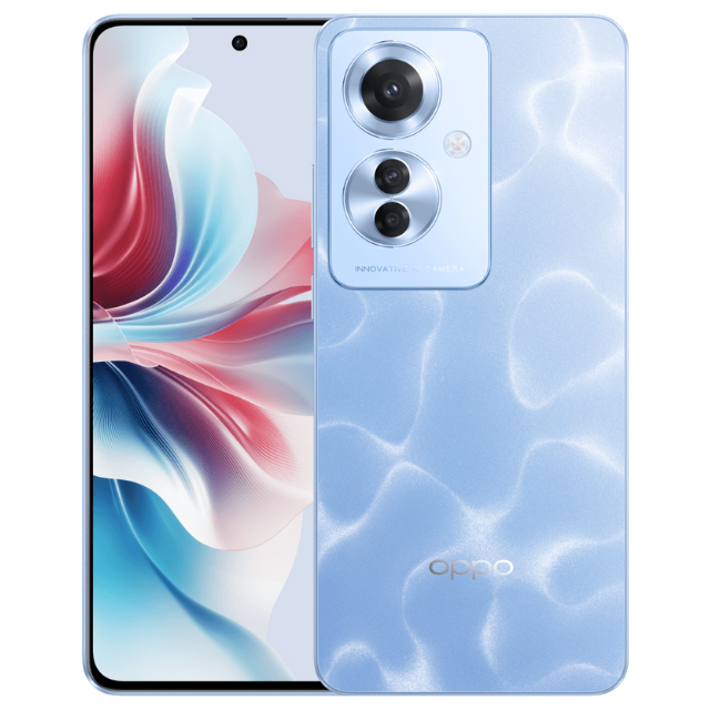 Oppo F25 Pro 5G Ocean Blue Front and Back