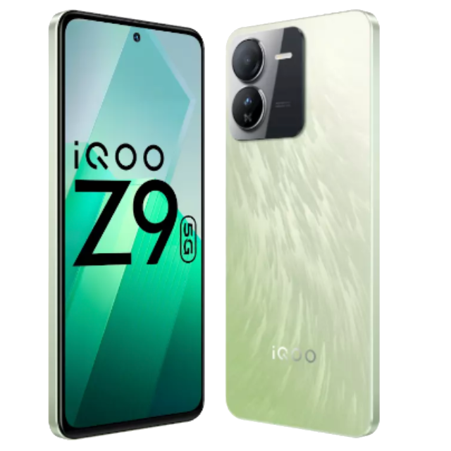 iQOO Z9 5G Brushed Green Front and Back