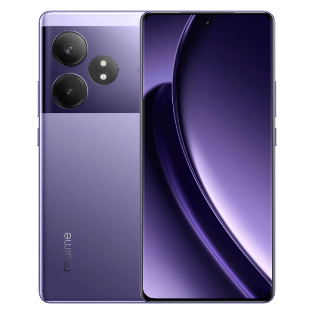 Realme GT Neo6 front and  back in Consonant Purple