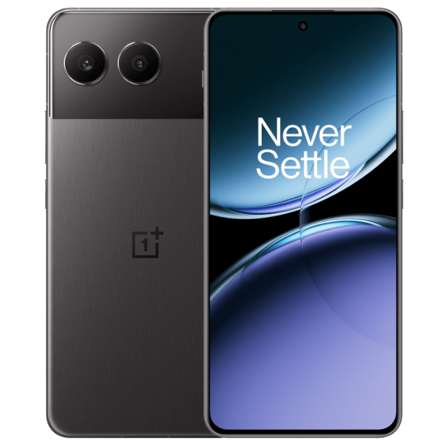 OnePlus Nord 4 front and back in Obsidian Midnight