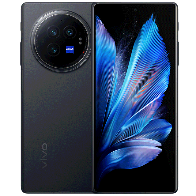 Vivo X Fold 3 outer screen and back in Thin Wing Black